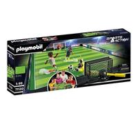 PLAYMOBIL Sports y Action 71120 Campo de fútbol, Futbolín para niños, 2 porteros, 2 futbolistas con función de Patada, 3 balones de futbolín, Juguetes para niños a Partir de 5 años