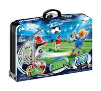 PLAYMOBIL Sports y Action Campo de Fútbol Maletín, con Soporte para Smartphone, a Partir de 5 Años (70244)