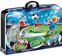 PLAYMOBIL Sports y Action Campo de Fútbol Maletín, con Soporte para Smartphone, a Partir de 5 Años (70244)