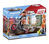 PLAYMOBIL Starter Pack, Stuntshow Moto con Pared de Fuego 71256, a Partir de 4 años
