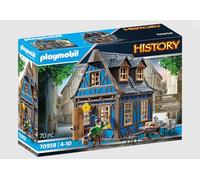 PLAYMOBIL History 70958 - Casa medieval, 70 piezas, a partir de 4 años, con figura y mobiliario: sillas, mesa, cómoda, cama y mucho más, juguetes de construcción, juguetes de construcción