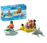 PLAYMOBIL | Vacation on The Beach | Paseo en Banana Inflable | Juguete para Mayores de 4 años | Regalo Ideal para niños | Diversión en el Agua con Figuras y Moto acuática | 71905