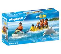 PLAYMOBIL | Vacation on The Beach | Paseo en Banana Inflable | Juguete para Mayores de 4 años | Regalo Ideal para niños | Diversión en el Agua con Figuras y Moto acuática | 71905