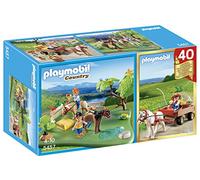 PLAYMOBIL Vida en la Montaña - Country Prado con Poni y Carreta Set Aniversario Muñecos y Figuras, Color Multicolor 5457