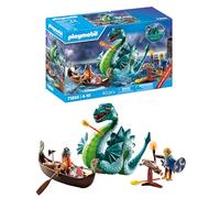 PLAYMOBIL | Vikingo con Monstruo Marino | Juguete Educativo para niñas y niños de 4+ años | Set de Juego imaginativo | Figura de dragón & Barco Vikingo | Juguete para fomentar la Creatividad | 71830