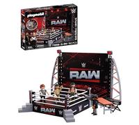 PLAYMOBIL | WWE® | Raw Ring Collectors Set | Ring de Lucha Libre con CM Punk, Seth Rollins, árbitro, cámara y Accesorios | para Fans a Partir de 5 años | 71956