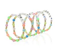 playneeu Pulseras coloridas para niños y adultos: pulseras elásticas con palabras divertidas, colores vibrantes, recuerdos de fiesta, regalos y accesorios diarios, Talla única, Plástico, No es una