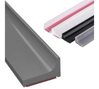 Playolay Barrera de Agua para Ducha, junta Mampara, Perfil de Silicona, Borde Plato Ducha, Vierteaguas para Encimeras, Ideal para Baños Modernos y Sin Fugas (Gris, 2 Metros)