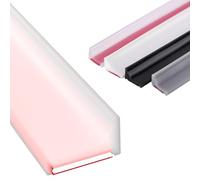 Playolay Barrera de Agua para Ducha, junta Mampara, Perfil de Silicona, Borde Plato Ducha, Vierteaguas para Encimeras, Ideal para Baños Modernos y Sin Fugas (Translúcido, 1 Metro)