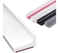 Playolay Barrera de Agua para Ducha, junta Mampara, Perfil de Silicona, Borde Plato Ducha, Vierteaguas para Encimeras, Ideal para Baños Modernos y Sin Fugas (Blanco, 2 Metros)