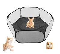 Playpen de Animales pequeños, hámster múltiples hámster Playpen Mesh Porthip Up Up Open Interactive Pet Tent para Conejos, Conejillos de Indias, hámsters, Chinchillas, Gatitos y (Black)