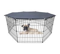 Playpen Playpen de Perros | Mesh Top Cover | Cubierta de Sombra Plegable Impermeable | Cubierta a Prueba de Escape para 8 Paneles al Aire Libre, Interior,