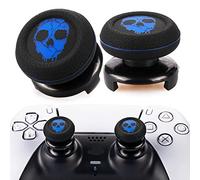 Playrealm FPS Thumbstick Grip Agarres para el Pulgar Extensor Y Impresión Caucho Silicona Apretón Cubrir 2 juegos para Controlador PS5 Dualsenese y PS4 (Fantasma Azulado)