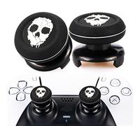 Playrealm FPS Thumbstick Grip Agarres para el Pulgar Extensor Y Impresión Caucho Silicona Apretón Cubrir 2 juegos para Controlador PS5 Dualsenese y PS4(Fantasma)