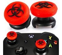 Playrealm FPS Thumbstick Grip Agarres para el Pulgar Extensor Y Textura 3D Caucho Silicona Apretón Cubrir 2 juegos para Xbox Series X/S & Xbox One Mando (Bioh Rojo)