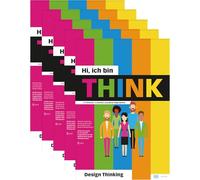 PLAYROOM THINK FLIP - Bloc de papel (5 unidades), diseño DIY Thinking Framework en alemán para equipos, ideal para la innovación y la cooperación, en alemán