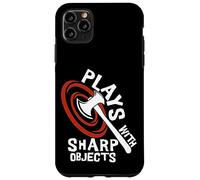 Plays with Sharp Objects Funny Axe Throwing Lover Carcasa para iPhone 11 Pro MAX