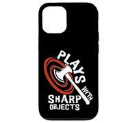 Plays with Sharp Objects Funny Axe Throwing Lover Carcasa para iPhone 12/12 Pro