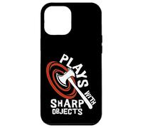 Plays with Sharp Objects Funny Axe Throwing Lover Carcasa para iPhone 12 Pro MAX