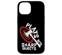 Plays with Sharp Objects Funny Axe Throwing Lover Carcasa para iPhone 14