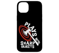 Plays with Sharp Objects Funny Axe Throwing Lover Carcasa para iPhone 14 Plus