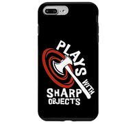 Plays with Sharp Objects Funny Axe Throwing Lover Carcasa para iPhone 7 Plus/8 Plus