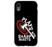 Plays with Sharp Objects Funny Axe Throwing Lover Carcasa para iPhone XR