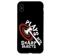 Plays with Sharp Objects Funny Axe Throwing Lover Carcasa para iPhone XS MAX