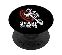 Plays with Sharp Objects Funny Axe Throwing Lover PopSockets PopGrip Adhesivo