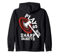 Plays with Sharp Objects Funny Axe Throwing Lover Sudadera con Capucha