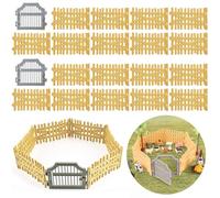 Playset de Accesorios,20 Piezas Mini valla de Plástico,Valla Juguete,Hadas Micro Decoración Paisaje,Miniatura Esgrima,Caballospara Juguete Plástico,Granja para Granero,Granja Establo,Panel de Valla