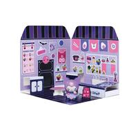 Playset Kuromi Ramen Shop 40+ Stickers and 6cm Figurine | 3D Casa Restaurante Pegatinas Reutilizables | Kawaii Foodcourt Sticker House | Comansi