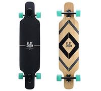 Playshion Longboard - 39 Pulgadas, Monopatín con rodamiento de Bolas ABEC-11, Drop Through