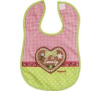Playshoes 507126-373 - Babero con cierre de velcro, diseño de corazón, 33 x 26 cm, color verde