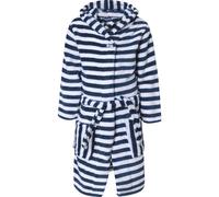 Playshoes Fleece-Bademantel Ringel Maritim Traje de baño, Azul (Marine/Weiß 171), 146/152 para Niños