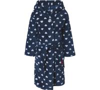 Playshoes Niñas Fleece-Bademantel Herzchen Albornoz con capucha., Azul (Marine 11), 122/128