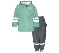 Playshoes Basic - Traje de lluvia, cinturón verde, gris, 92 unisex para niños