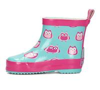 Playshoes Bota de Agua Búhos, Botas de Goma, Unisex niños, Multicolor (Blue/Pink), 18 EU