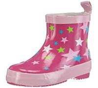 Playshoes Bota de Agua Estrellas, Botas de Goma de Caucho Natural, Unisex niños, Rosa (Pink 18/Dark Pink), 23 EU