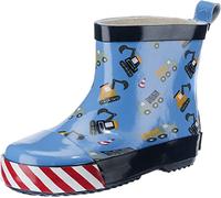 Playshoes Bota de Agua Excavadora, Botas de Goma de Caucho Natural, Unisex niños, Azul (Blue 17), 25 EU