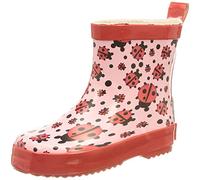 Playshoes Bota de Agua Mariquitas, Botas de Goma de Caucho Natural, Unisex niños, Multicolore (Pink/Red), 18 EU