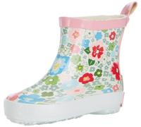 Playshoes Bota de Agua Patrón Floral, Botas de Goma de Caucho Natural, Unisex niños, Multicolore, 18 EU
