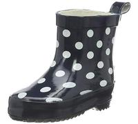 Playshoes Bota de Agua Puntos, Botas de Goma de Caucho Natural, Unisex niños, Azul/Blanco (Marine/White), 25 EU