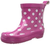Playshoes Bota de Agua Puntos, Botas de Goma de Caucho Natural, Unisex niños, Rosa/Blanco (Pink 18/White), 19 EU