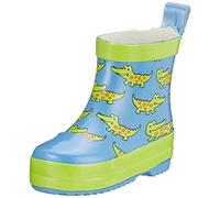 Playshoes Bota de Agua Cocodrilo, Botas de Goma de Caucho Natural, Unisex niños, Multicolore (Blue/Green), 19 EU