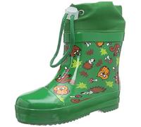 Playshoes Botas de Goma Forradas Con Medio Eje Unisex niños, Animales Verdes Del Bosque, 26 EU