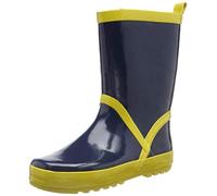 Playshoes Botas de Goma Unisex niños, Azul Marino Amarillo, 30/31 EU