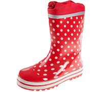 Playshoes Botas de Goma Unisex niños, Puntos Rojos, 34/35 EU