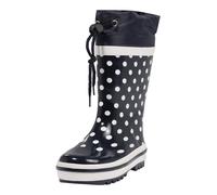 Playshoes Botas de Goma Unisex niños, Puntos Azul Marinos, 34/35 EU