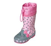 PLAYSHOES Botas de lluvia 'Katze' verde pastel / rosa 20 EUR